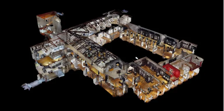 la dollhouse, la rappresentazione 3D degli spazi catturati per il virtual tour 3D del museo MAG di Riva del Garda