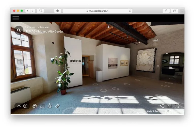 Museo MAG Riva del Garda. Virtual tour che mostra l'accesso pinacoteca del museo alla Rocca di Riva del Garda