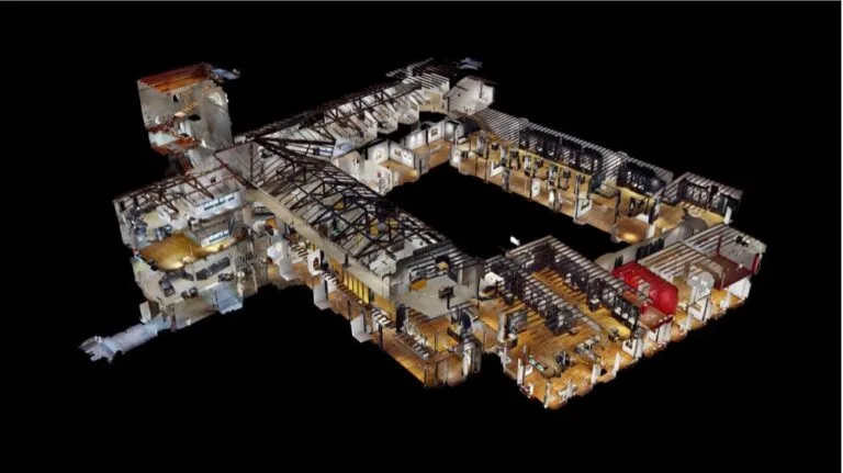 la dollhouse, la rappresentazione 3D degli spazi catturati per il virtual tour 3D del Museo MAG di Riva del Garda